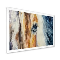 DesignArt 'Апстрактна кружина на прекрасни коњи око i' Фарма куќа врамена уметничка печатење