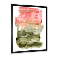 DesignArt „Црвено розово и зелено апстрактни облаци“ модерно врамени уметнички печати