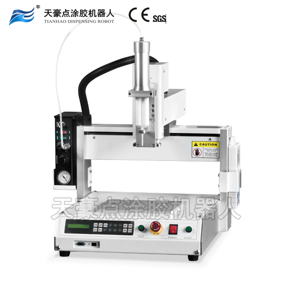 懸浮型50ml針筒式雙組份膠專用點涂膠機(jī)器人